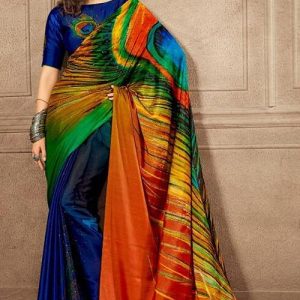 peacock designer saree