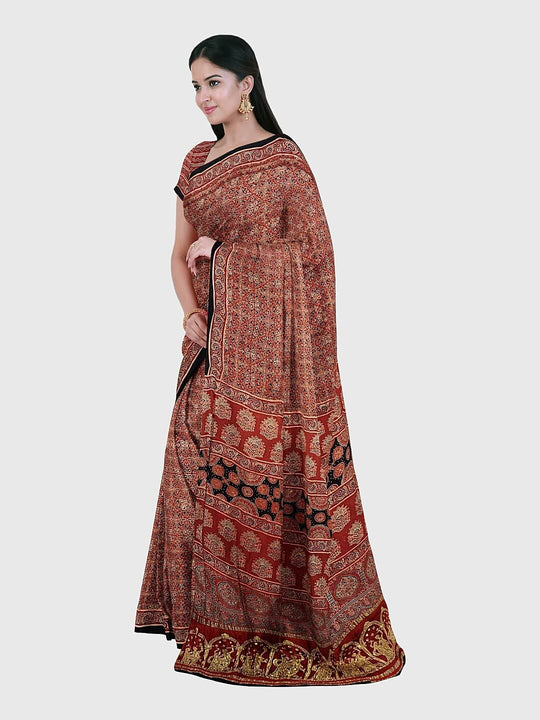 ajrak saree